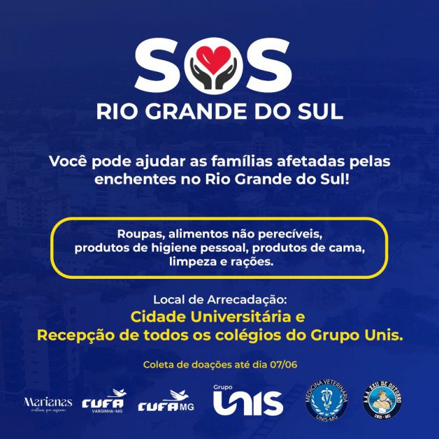 Grupo Unis e entidades de Varginha organizam ação social em prol do Rio Grande do Sul
